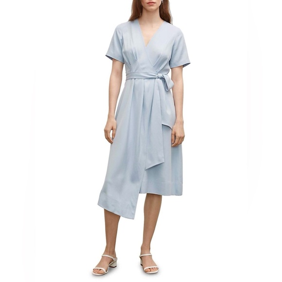 Club Monaco Asymmetrical Wrap Midi Maxi Dress Wedding Guest Bridesmaid 2 XS S - Picture 1 of 8